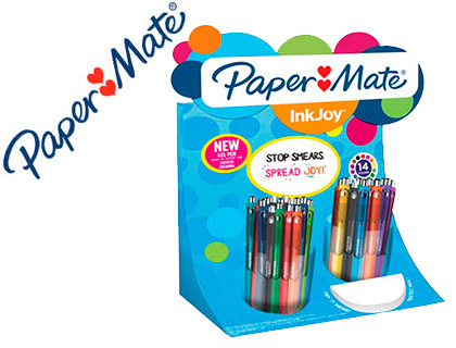 BOLIGRAFO PAPER MATE INKJOY RETRACTIL GEL PEN TRAZO 0,7 MM EXPOSITOR DE 60 UNIDADES COLORES SURTIDOS