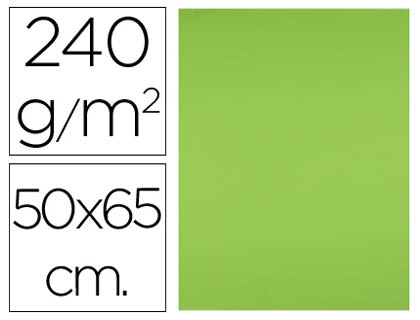 CARTULINA LIDERPAPEL 50X65 CM 240G/M2 VERDE PAQUETE DE 25 HOJAS