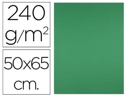 CARTULINA LIDERPAPEL 50X65 CM 240G/M2 VERDE PISTACHO PAQUETE DE 25 HOJAS