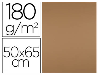 CARTULINA LIDERPAPEL 50X65 CM 180 GR MARRON ESCOLAR UNIDAD