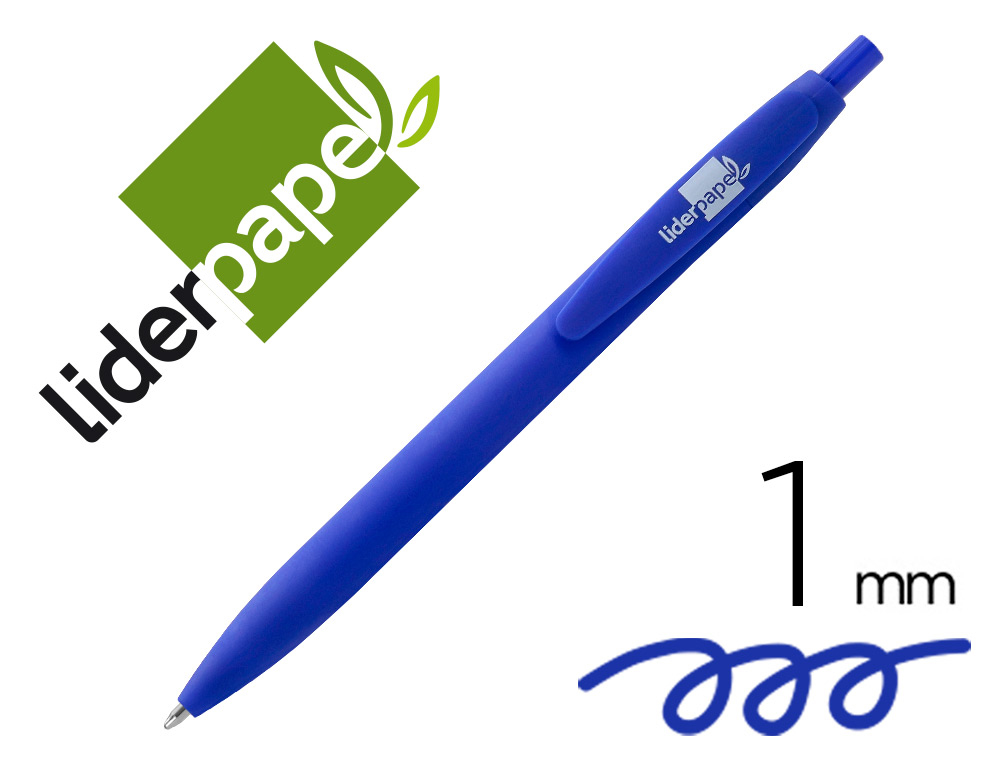 BOLIGRAFO LIDERPAPEL SOFT TOUCH RETRACTIL 1,0 MM TINTA AZUL