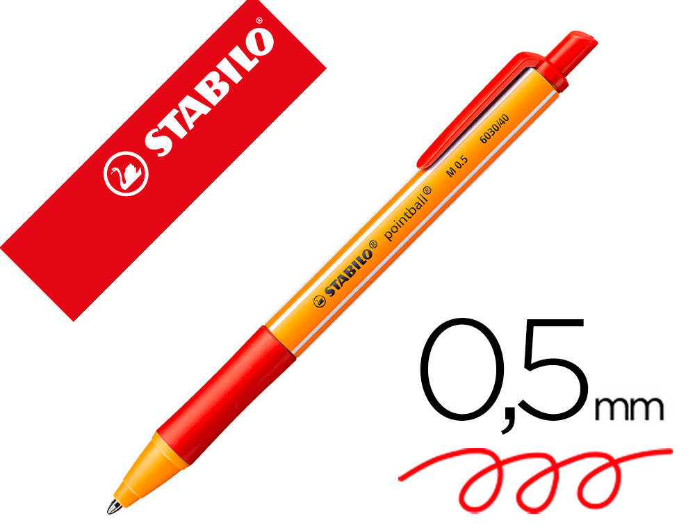 BOLIGRAFO STABILO POINTBALL 0,5 MM ROJO