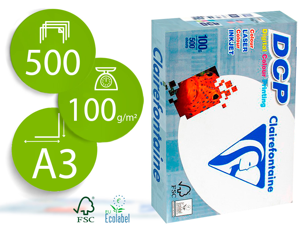 PAPEL FOTOCOPIADORA CLAIREFONTAINE DIN A3 100 GRAMOS PAQUETE DE 500 HOJAS