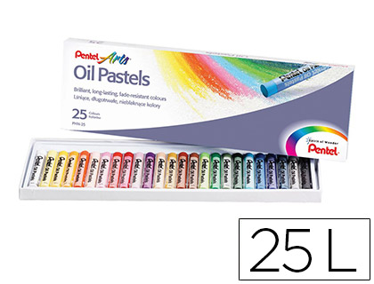 LAPICES PENTEL OIL PASTEL CAJA DE 25 COLORES SURTIDOS