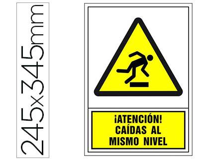 PICTOGRAMA SYSSA SEAL DE ADVERTENCIA ATENCION! CAIDAS AL MISMO NIVEL EN PVC 245X345 MM