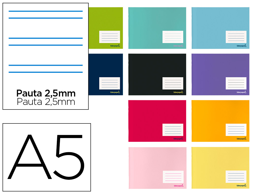 LIBRETA LIDERPAPEL SMART A5 APAISADA 32H 60G/M2 PAUTA 2,5 MM CON MARGEN