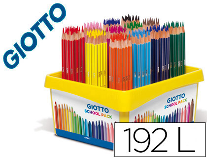 LAPICES DE COLORES GIOTTO STILNOVO SCHOOL PACK DE 192 UNIDADES 12 COLORES X 16 UNIDADES