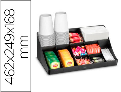 BANDEJA ORGANIZADORA CEP CON 11 COMPARTIMENTOS POLIESTIRENO COLOR NEGRO ESPECIAL PARA SNACKS