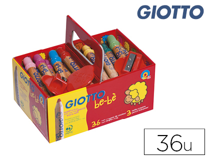 LAPICES DE COLORES GIOTTO BEBE SUPER SCHOOLPACK DE 36 UNIDADES + 3 SACAPUNTAS