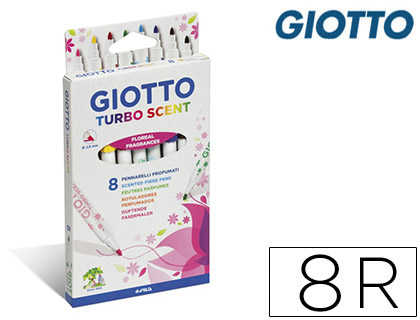 ROTULADOR GIOTTO TURBO SCENT FRAGANCIAS FLORALES CAJA DE 8 UNIDADES