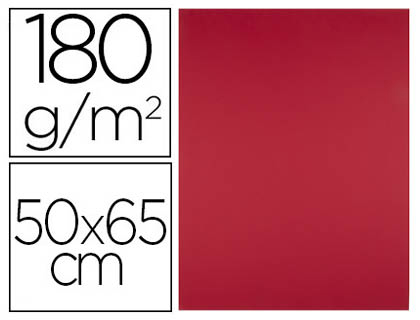 CARTULINA LIDERPAPEL 50X65 CM 180G/M2 ROJO NAVIDAD PAQUETE DE 25 HOJAS