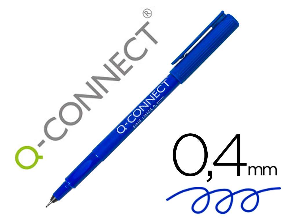 ROTULADOR Q-CONNECT PUNTA DE FIBRA FINE LINER AZUL 0.4 MM