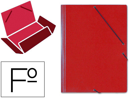 CARPETA GOMAS SOLAPAS CARTON SARO TAMAO FOLIO ROJO