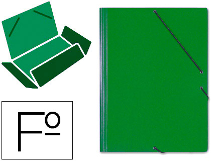 CARPETA GOMAS SOLAPAS CARTON SARO TAMAO FOLIO VERDE