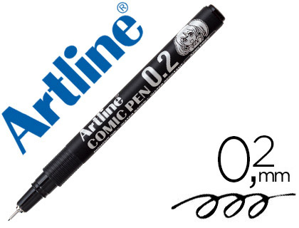 ROTULADOR ARTLINE CALIBRADO MICROMETRICO NEGRO COMIC PEN EK-282 PUNTA POLIACETAL 0,2 MM RESISTENTE AL AGUA