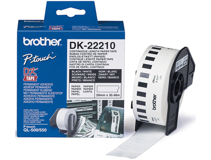 CINTA DE PAPEL CONTINUO BROTHER DK-22210 PARA IMPRESORAS QL -29MMX30,48MTS-