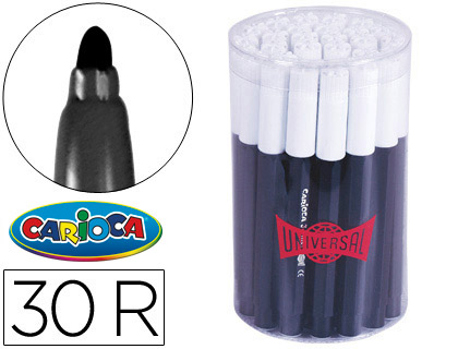 ROTULADOR CARIOCA JUMBO NEGRO PUNTA GRUESA BOTE DE 30 UNIDADES