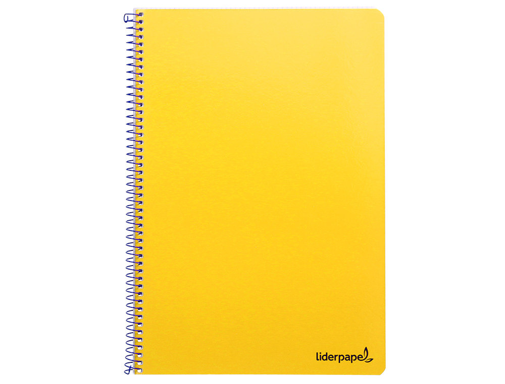 CUADERNO ESPIRAL LIDERPAPEL FOLIO SMART TAPA BLANDA 80H 60GR CUADRO 4MM CON MARGEN COLOR AMARILLO