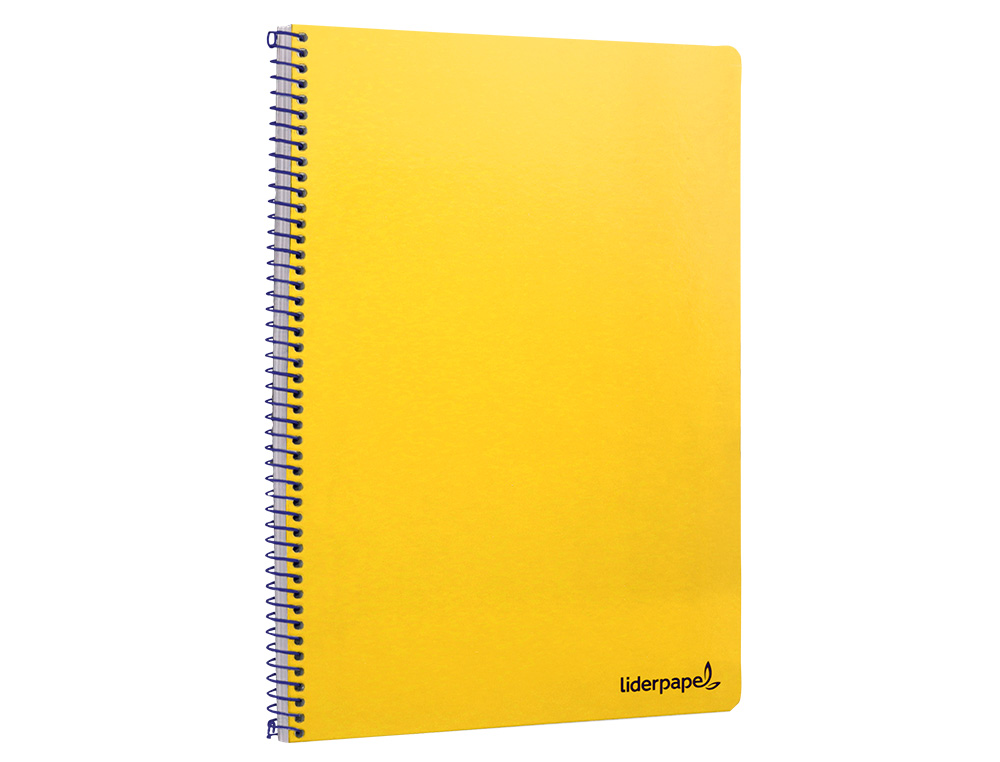 CUADERNO ESPIRAL LIDERPAPEL FOLIO SMART TAPA BLANDA 80H 60GR CUADRO 4MM CON MARGEN COLOR AMARILLO