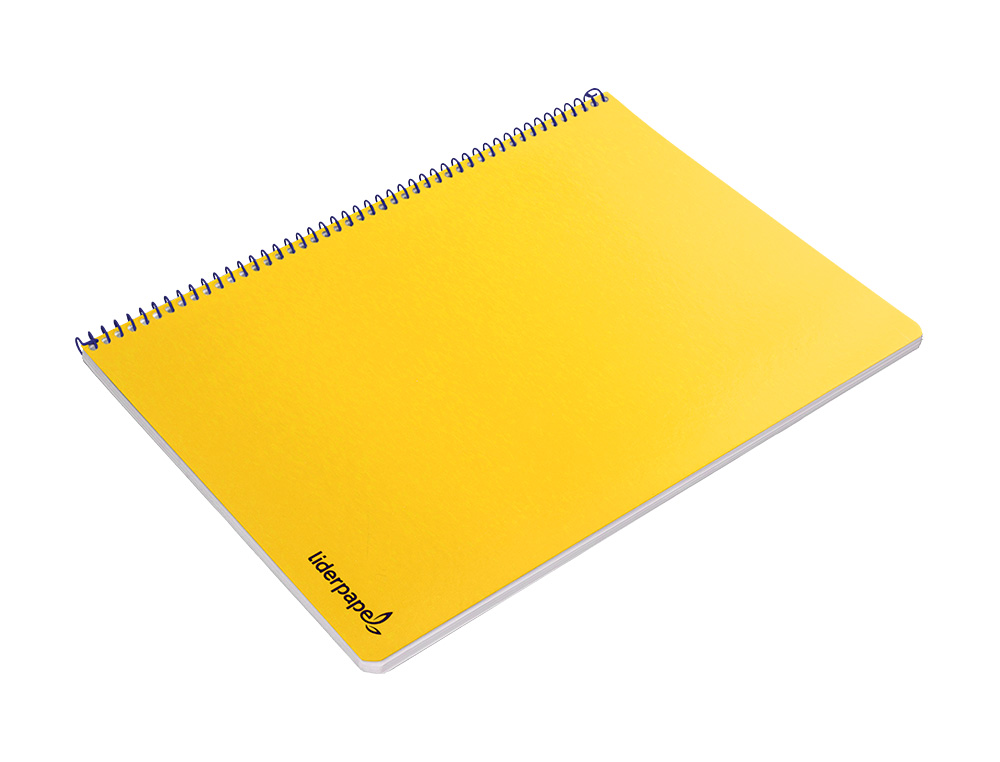 CUADERNO ESPIRAL LIDERPAPEL FOLIO SMART TAPA BLANDA 80H 60GR CUADRO 4MM CON MARGEN COLOR AMARILLO