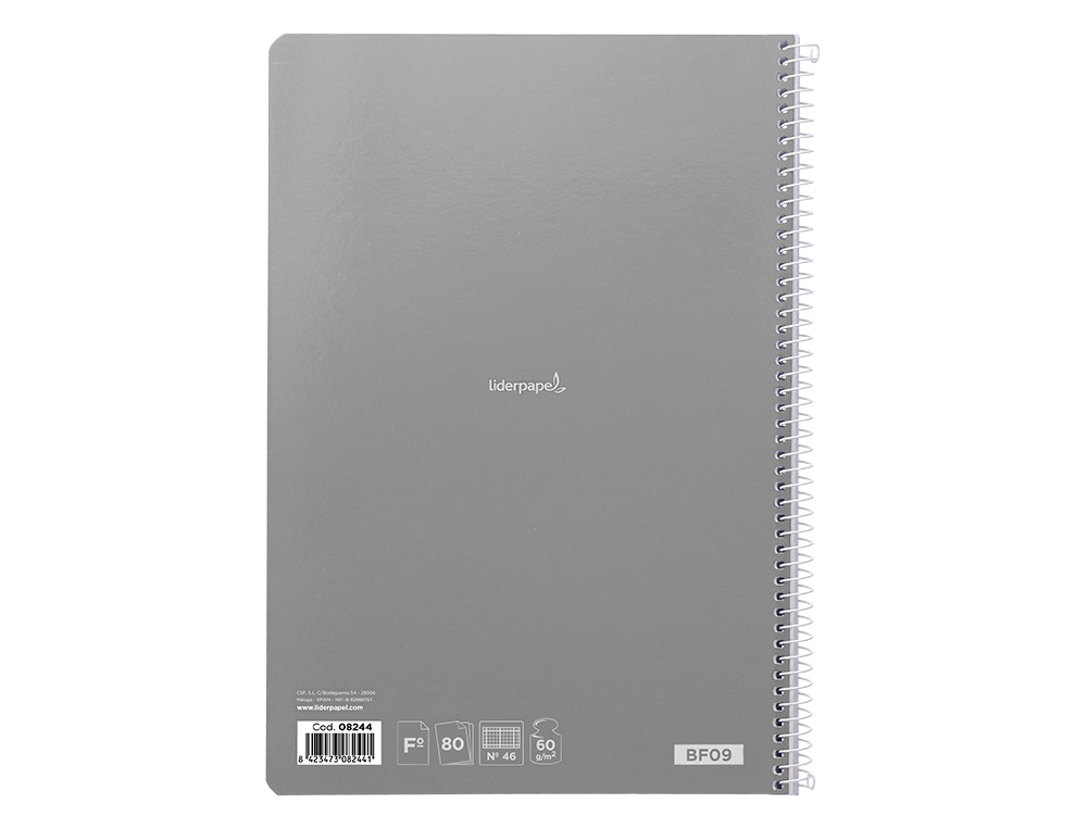 CUADERNO ESPIRAL LIDERPAPEL FOLIO SMART TAPA BLANDA 80H 60GR RAYADO N 46 COLORES SURTIDOS