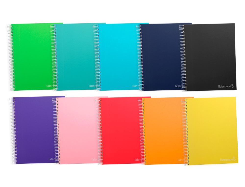 CUADERNO ESPIRAL LIDERPAPEL A4 MICRO JOLLY TAPA FORRADA 140H 75 GR HORIZONTAL 5 BANDAS4 TALADROS COLORES SURTIDOS