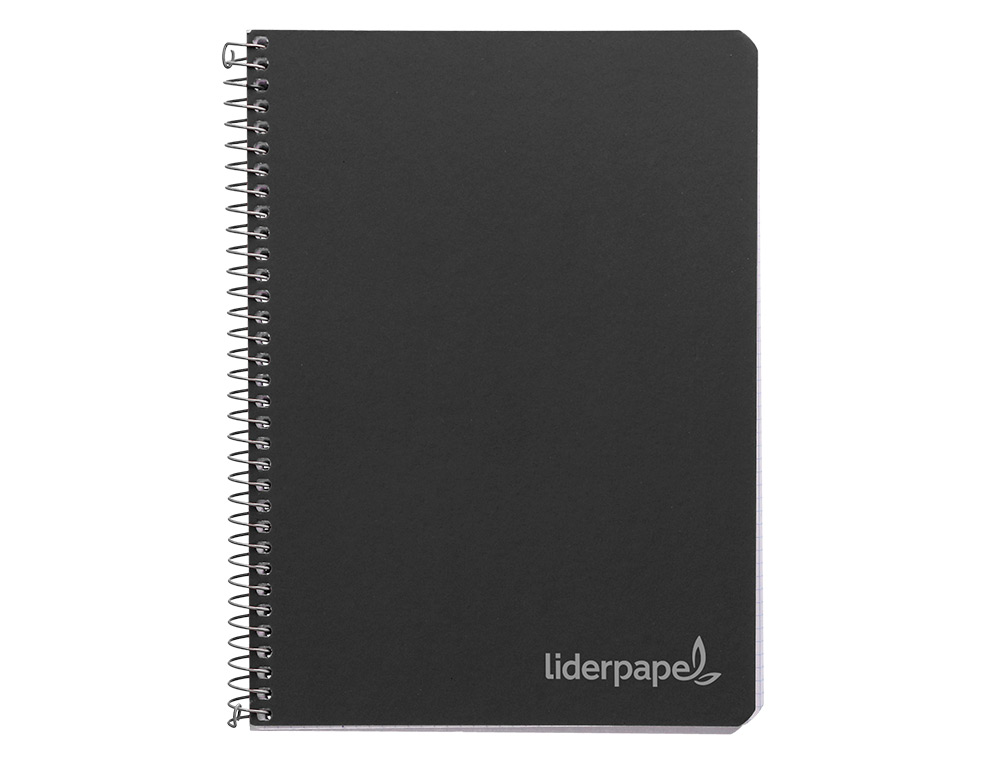 CUADERNO ESPIRAL LIDERPAPEL CUARTO WITTY TAPA DURA 80H 75GR CUADRO 4MM CON MARGEN COLOR NEGRO