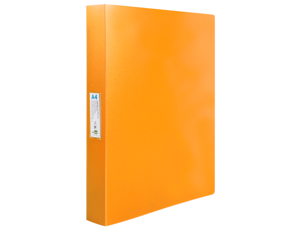 CARPETA LIDERPAPEL 4 ANILLAS 25 MM MIXTAS POLIPROPILENO DIN A4 NARANJA FLUOR OPACO