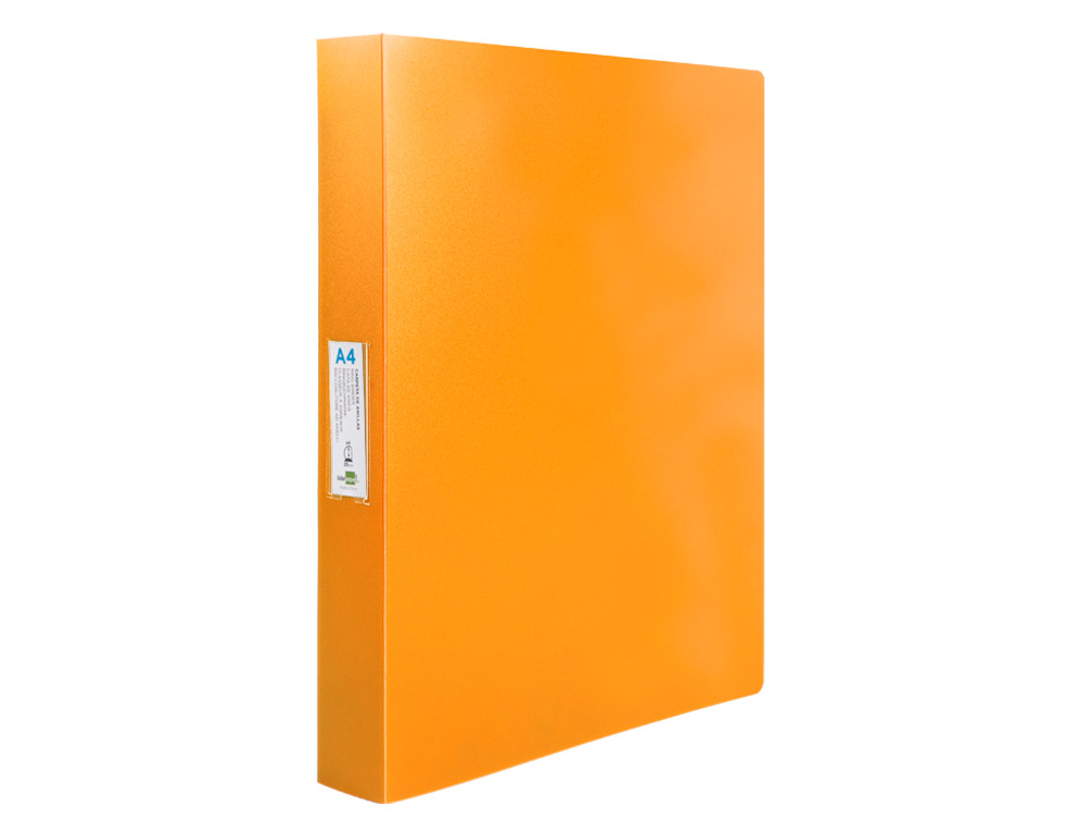 CARPETA LIDERPAPEL 4 ANILLAS 25 MM MIXTAS POLIPROPILENO DIN A4 NARANJA FLUOR OPACO