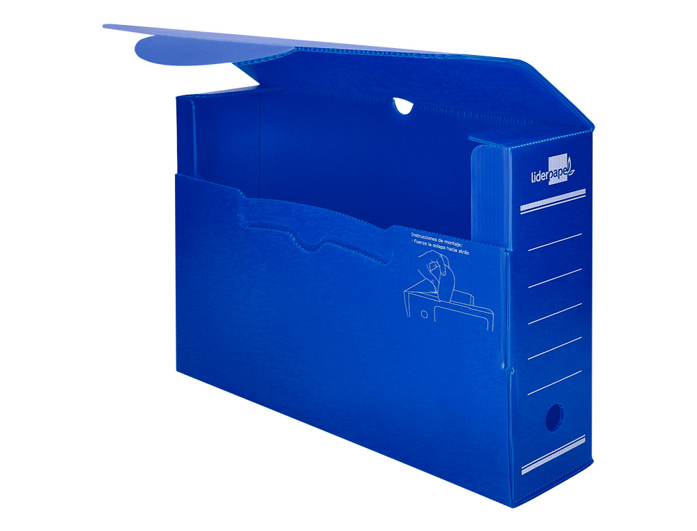 CAJA ARCHIVO DEFINITIVO PLASTICO LIDERPAPEL AZUL 387X275X105 MM