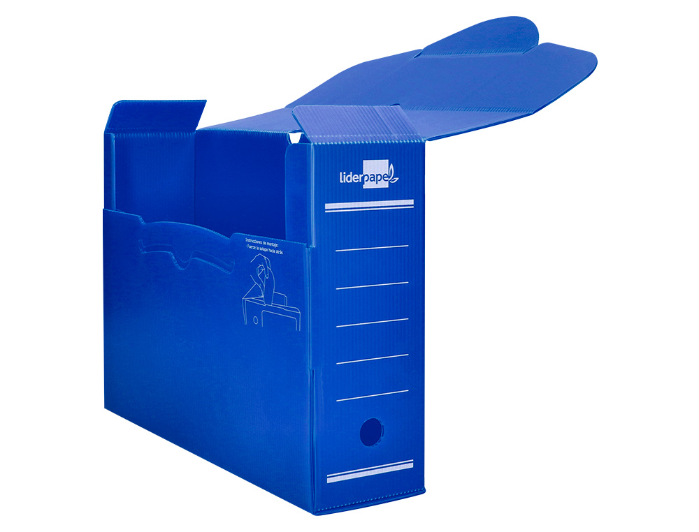 CAJA ARCHIVO DEFINITIVO PLASTICO LIDERPAPEL AZUL 387X275X105 MM