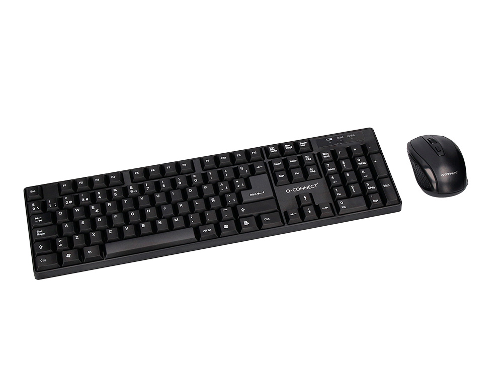 SET TECLADO + RATON INALAMBRICO Q-CONNECT 2.4G NEGRO COMPATIBLE WINDOWS