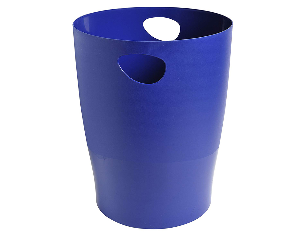 PAPELERA PLASTICO EXACOMPTA ECOBLACK AZUL 15 LITROS