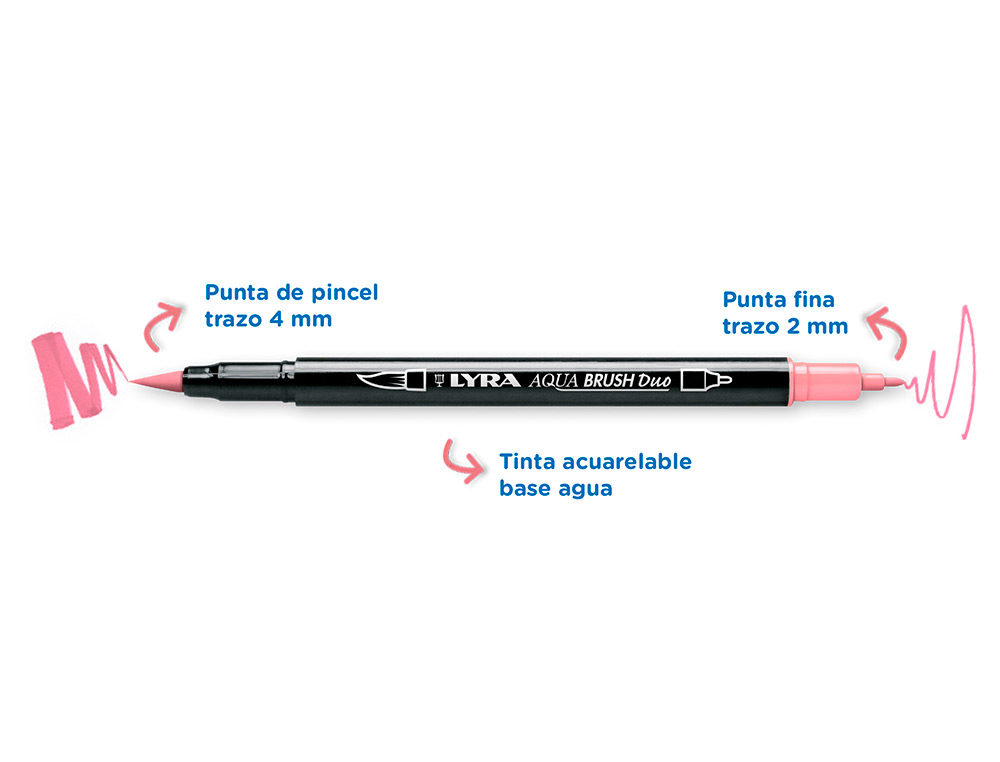 ROTULADOR LYRA AQUA BRUSH ACUARELABLE DOBLE PUNTA Y PINCEL TONOS PIEL BLISTER DE 6 UNIDADES SURTIDAS