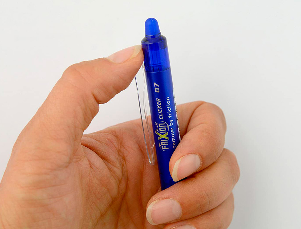 BOLIGRAFO PILOT FRIXION CLICKER BORRABLE 0,7 MM PUNTA MEDIA AZUL EN BLISTER