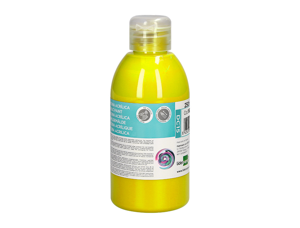 PINTURA ACRILICA LIDERPAPEL BOTE DE 250 ML AMARILLO