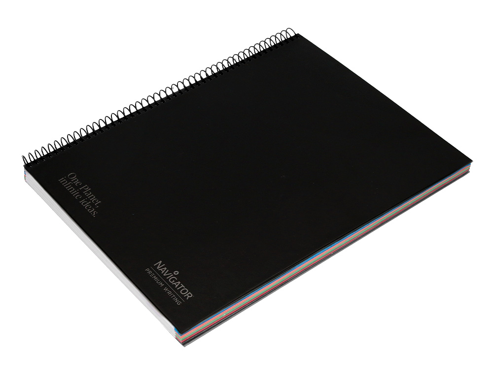 CUADERNO ESPIRAL NAVIGATOR A4 MICRO TAPA FORRADA 120H 80GR CUADRO 5MM 5 BANDAS 4 TALADROS COLOR NEGRO