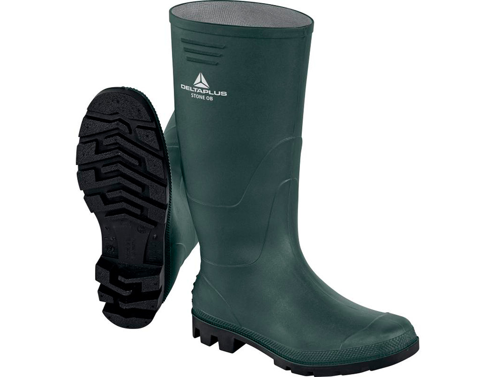 BOTAS DELTAPLUS DE SEGURIDAD STONE PVC VERDE SUELA DE TACOS TALLA 40