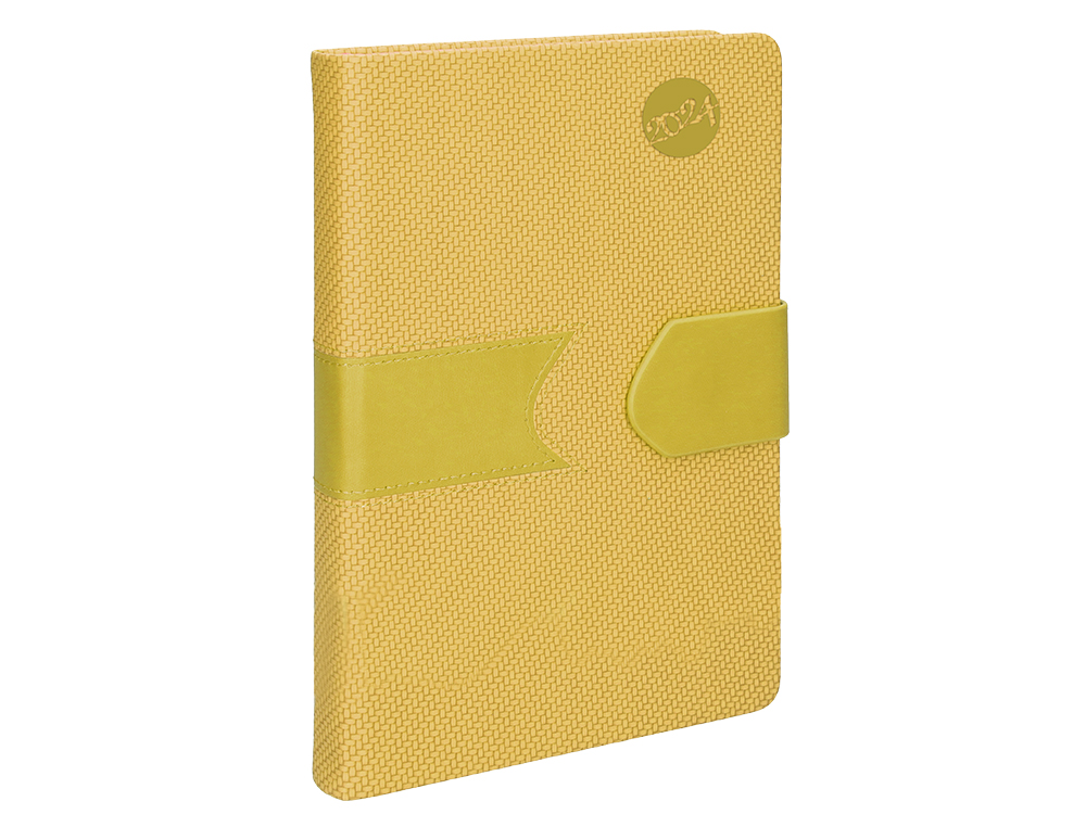 AGENDA ENCUADERNADA LIDERPAPEL LIDHOR 15X21 CM 2024 DIA PAGINA COLOR AMARILLO PAPEL 70 GR