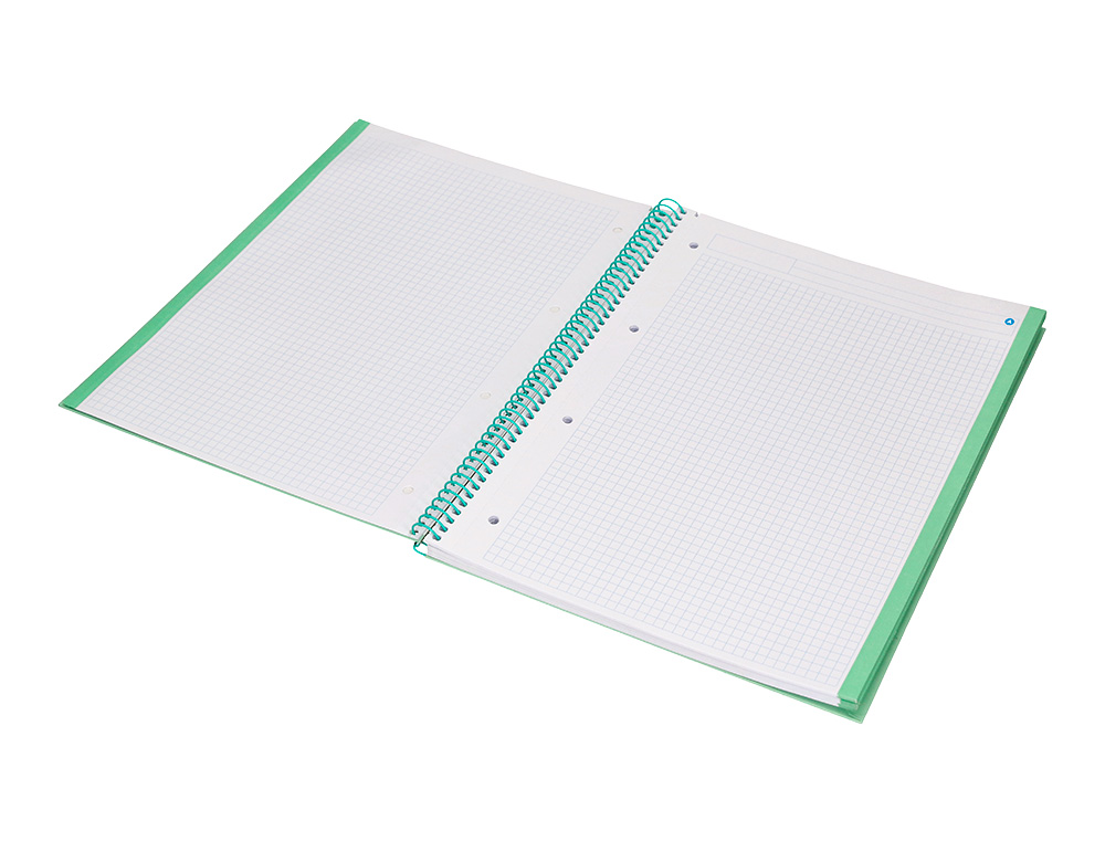 CUADERNO ESPIRAL NAVIGATOR A4 MICRO TAPA FORRADA 80H 80GR CUADRO 5MM 1 BANDA COLOR MENTA