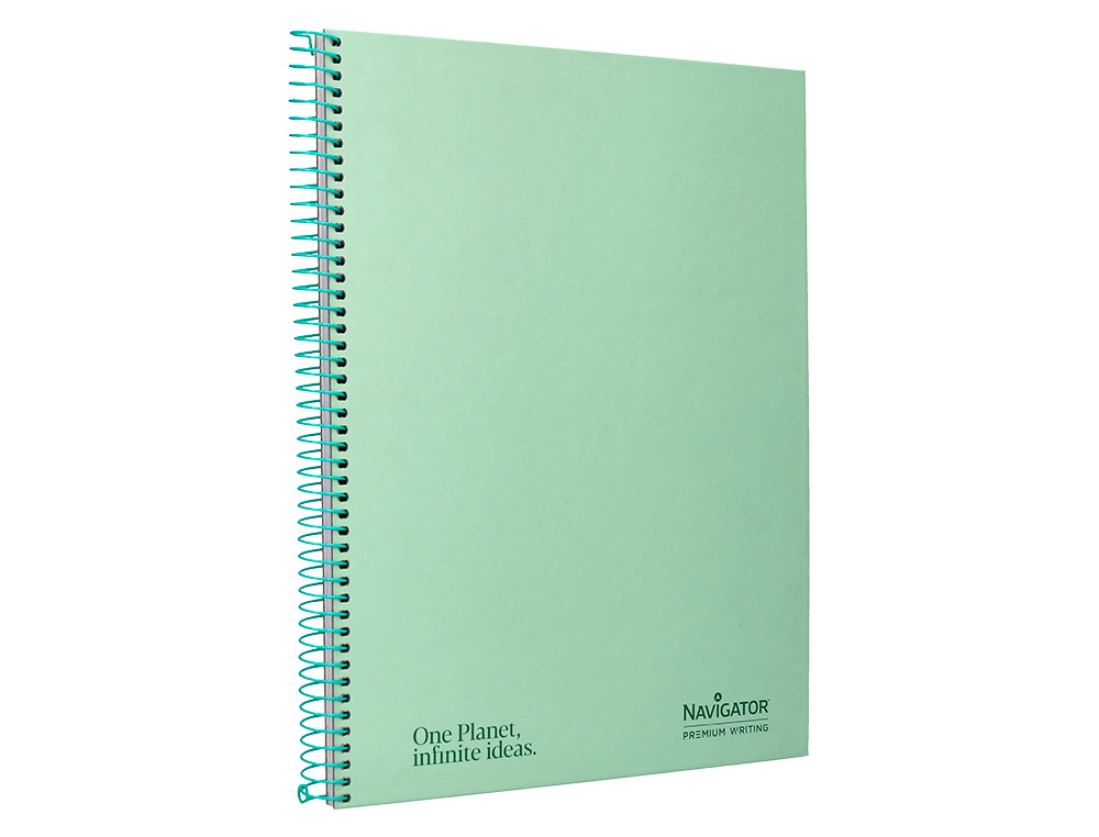 CUADERNO ESPIRAL NAVIGATOR A4 MICRO TAPA FORRADA 80H 80GR CUADRO 5MM 1 BANDA COLOR MENTA