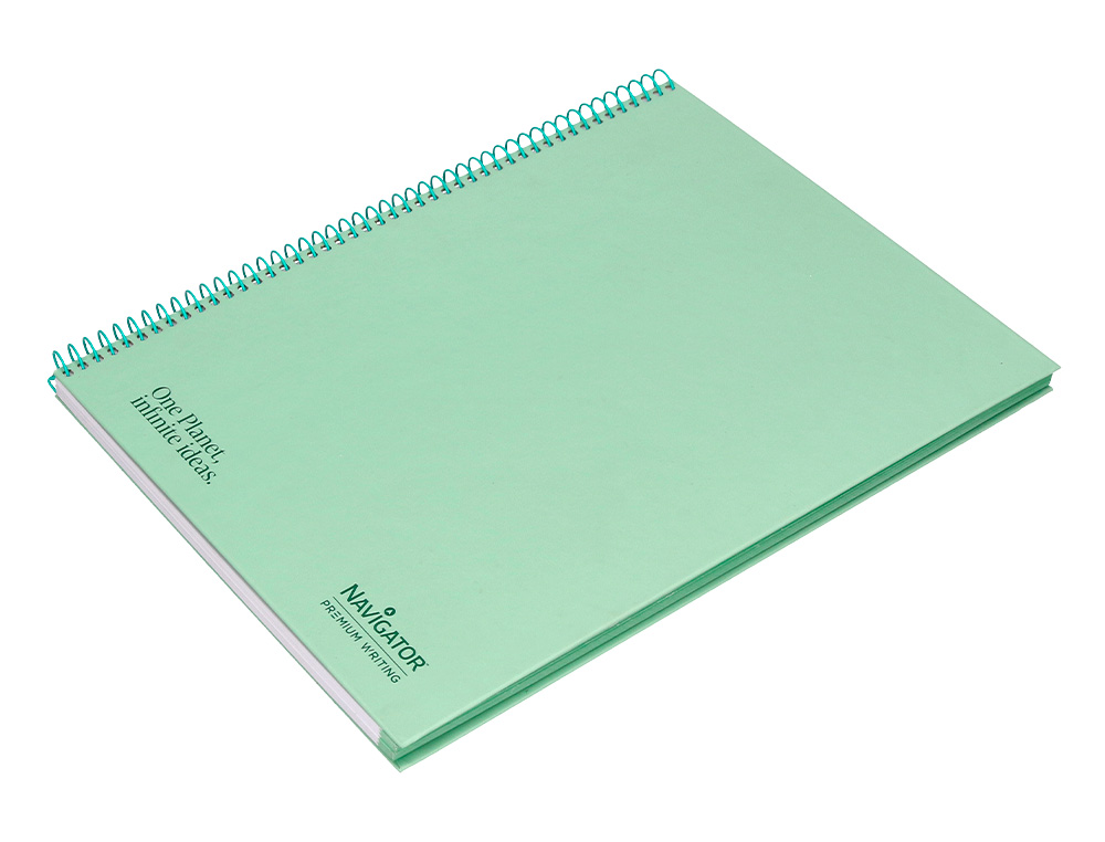 CUADERNO ESPIRAL NAVIGATOR A4 MICRO TAPA FORRADA 80H 80GR CUADRO 5MM 1 BANDA COLOR MENTA