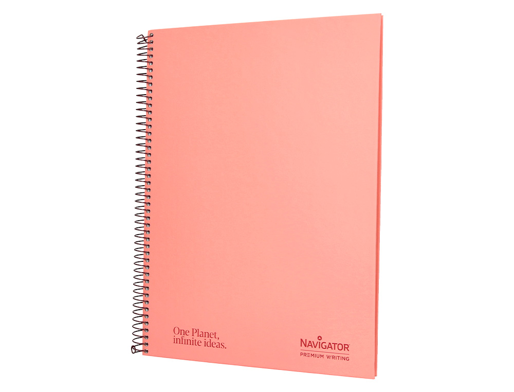 CUADERNO ESPIRAL NAVIGATOR A4 MICRO TAPA FORRADA 80H 80GR CUADRO 5MM 1 BANDA COLOR CORAL