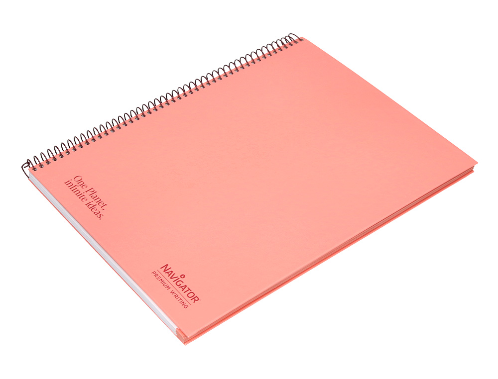 CUADERNO ESPIRAL NAVIGATOR A4 MICRO TAPA FORRADA 80H 80GR CUADRO 5MM 1 BANDA COLOR CORAL