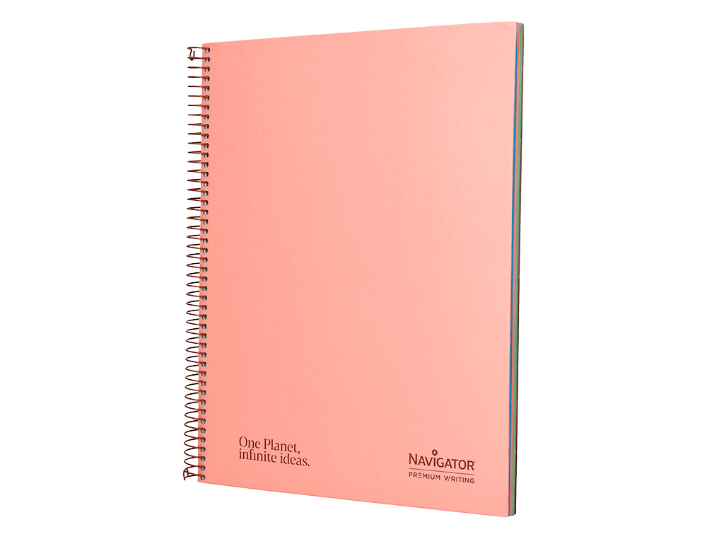 CUADERNO ESPIRAL NAVIGATOR A4 MICRO TAPA FORRADA 120H 80GR HORIZONTAL 5 BANDA 4 TALADROS COLOR ROSA