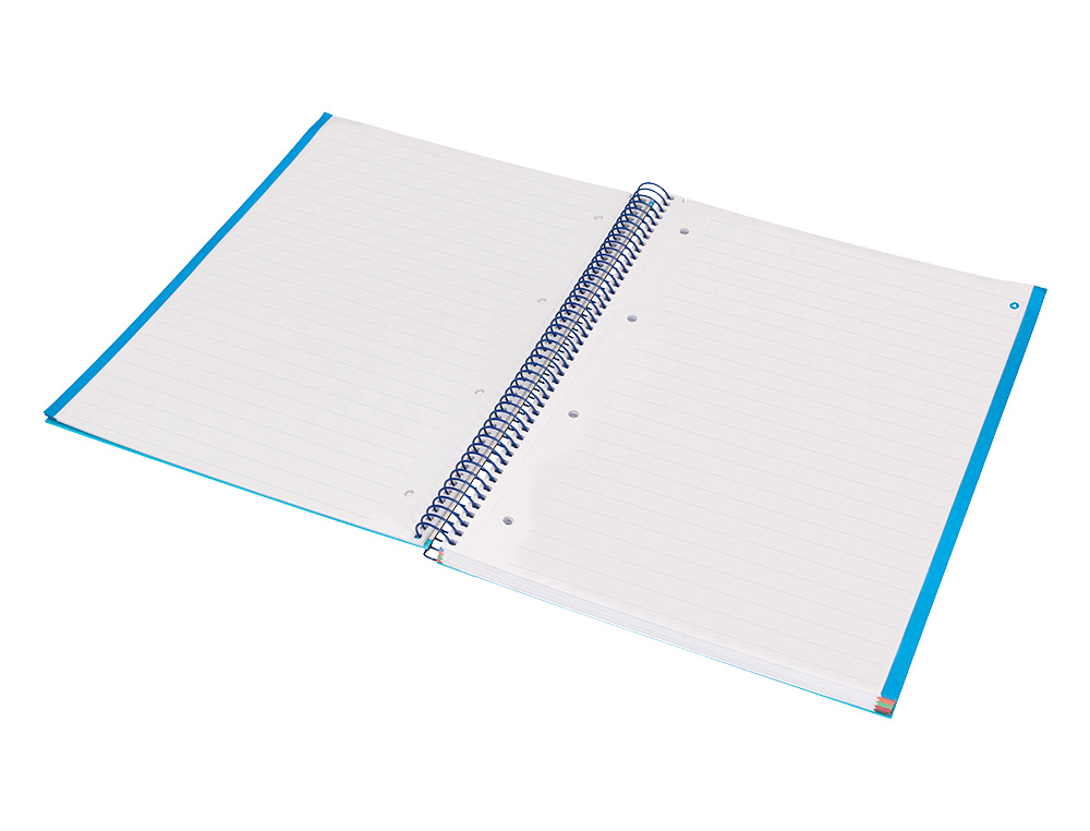 CUADERNO ESPIRAL NAVIGATOR A4 MICRO TAPA FORRADA 120H 80GR HORIZONTAL 5 BANDA 4 TALADROS COLOR CELESTE