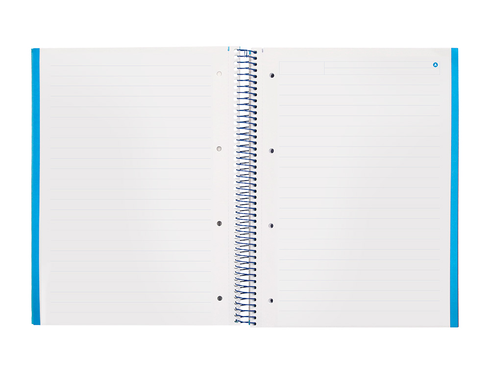 CUADERNO ESPIRAL NAVIGATOR A4 MICRO TAPA FORRADA 120H 80GR HORIZONTAL 5 BANDA 4 TALADROS COLOR CELESTE