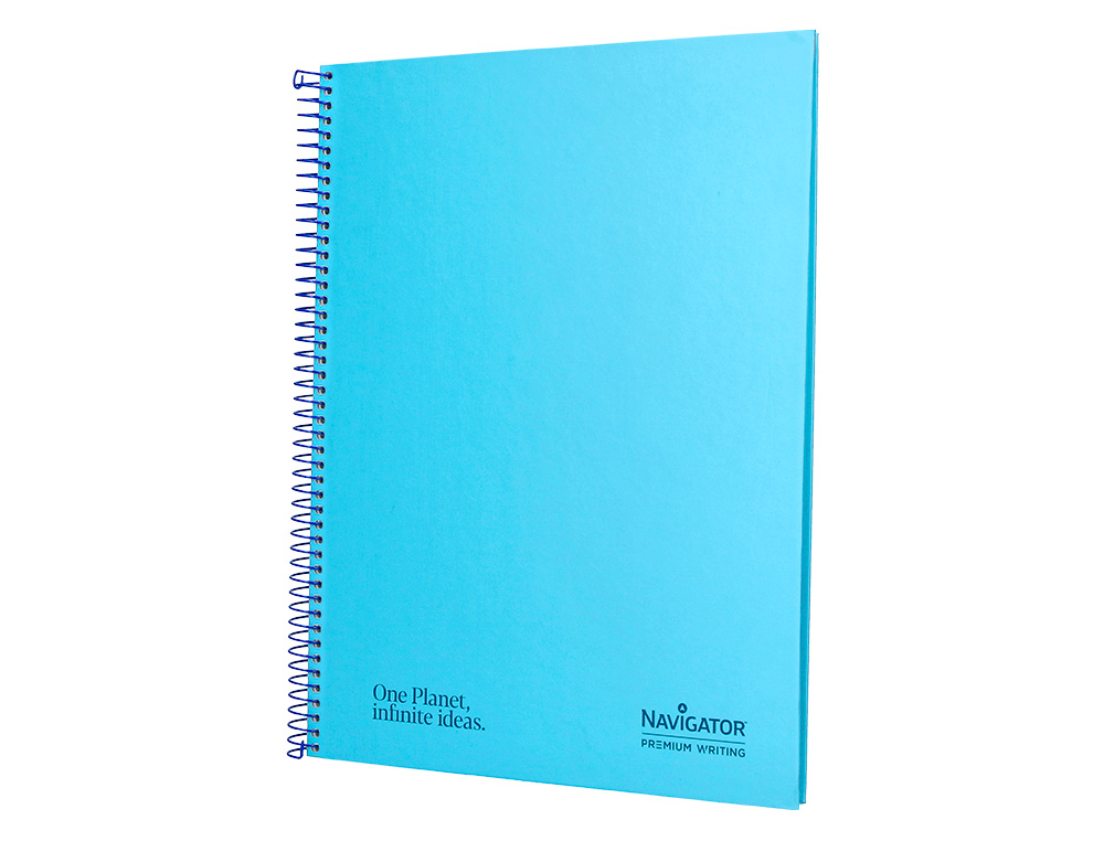 CUADERNO ESPIRAL NAVIGATOR A4 MICRO TAPA FORRADA 80H 80GR HORIZONTAL 1 BANDA COLOR CELESTE