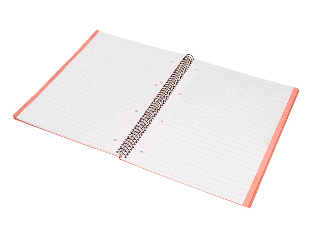 CUADERNO ESPIRAL NAVIGATOR A4 MICRO TAPA FORRADA 80H 80GR HORIZONTAL 1 BANDA COLOR CORAL