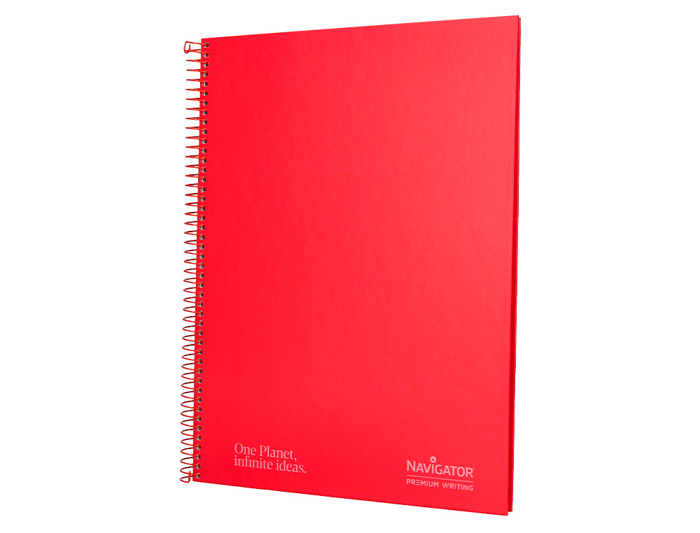 CUADERNO ESPIRAL NAVIGATOR A4 MICRO TAPA FORRADA 80H 80GR HORIZONTAL 1 BANDA COLOR ROJO